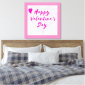 "HAPPY VALENTINE'S DAY" HEART CANVAS AFDRUK (Insitu (Slaapkamer))