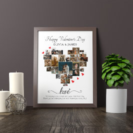HAPPY VALENTINE'S DAY HEART COLLAGE POSTER