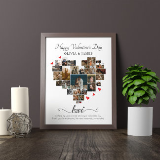 HAPPY VALENTINE'S DAY HEART COLLAGE POSTER