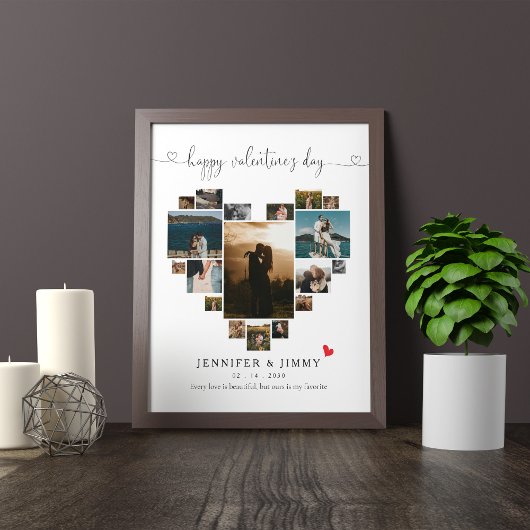 HAPPY VALENTINE'S DAY HEART COLLAGE POSTER