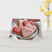Happy Valentine's Day Heart Cookies Kaart (Gele Bloem)