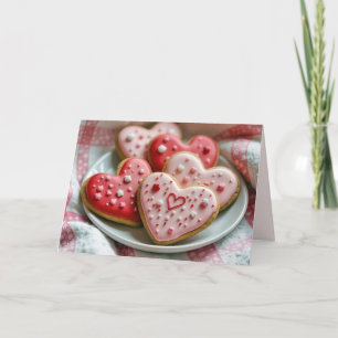 Happy Valentine's Day Heart Cookies Kaart