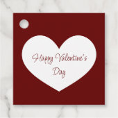 Happy Valentine's Day Heart Cute Red Bedankjes Labels (Voorkant)