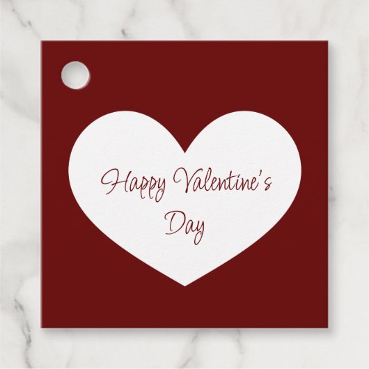 Happy Valentine's Day Heart Cute Red Bedankjes Labels (Voorkant)