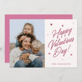 Happy Valentines Day Heart family Photo Card Feestdagenkaart