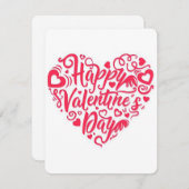 Happy Valentines Day Heart Feestdagenkaart (Voorkant / Achterkant)