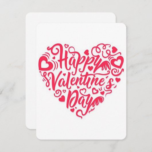 Happy Valentines Day Heart Feestdagenkaart (Voorkant / Achterkant)