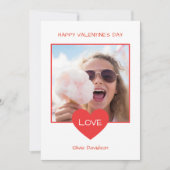 Happy Valentines Day Heart Foto Lijst Feestdagenkaart (Voorkant)