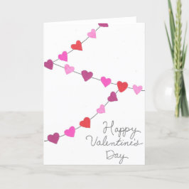 Happy Valentine's Day Heart Garland Vouwbare Kaart