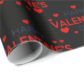 Happy Valentine's Day Heart Gift Wrap Cadeaupapier (Rol Hoek)