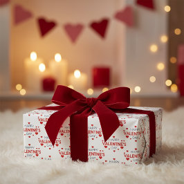 Happy Valentine's Day Heart Gift Wrap Cadeaupapier