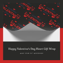 Happy Valentine's Day Heart Gift Wrap Cadeaupapier
