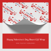 Happy Valentine's Day Heart Gift Wrap Cadeaupapier