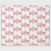 Happy Valentine's Day Heart Gift Wrap Cadeaupapier (Vlak)