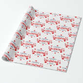 Happy Valentine's Day Heart Gift Wrap Cadeaupapier (Uitgerold)