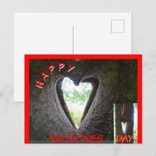 Happy Valentines Day Heart in Tree Briefkaart (Voorkant / Achterkant)