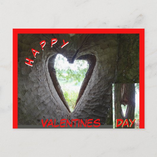 Happy Valentines Day Heart in Tree Briefkaart (Voorkant)