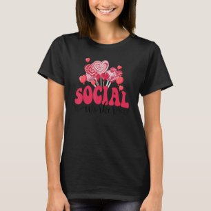 Happy Valentines Day Heart Lollipop Funny Social W T-shirt