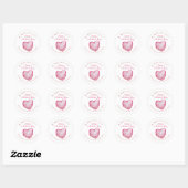 Happy Valentines Day Heart Macaron Pink Cute Ronde Sticker (Vel)