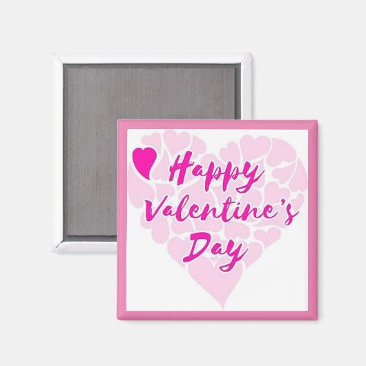 "HAPPY VALENTINE'S DAY" HEART MAGNEET (Voorkant / Achterkant)