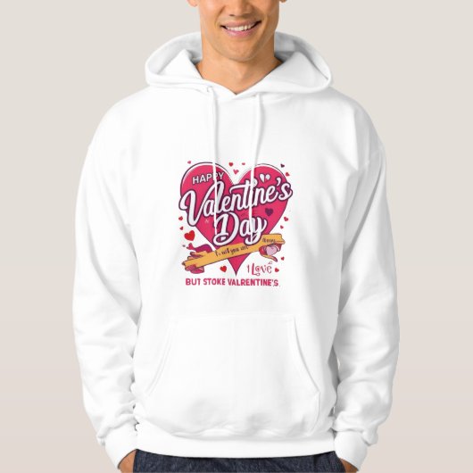 Happy Valentine's Day Heart Mannen Hoodie (Voorkant)