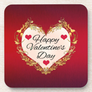 Happy Valentine's Day Heart Shape-47949 Bier Onderzetter