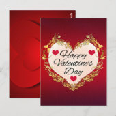Happy Valentine's Day Heart Shape-47949 Briefkaart (Voorkant / Achterkant)