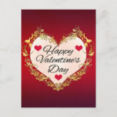 Happy Valentine's Day Heart Shape-47949 Briefkaart (Voorkant)