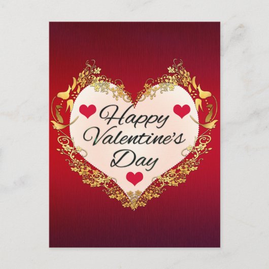 Happy Valentine's Day Heart Shape-47949 Briefkaart (Voorkant)