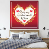 Happy Valentine's Day Heart Shape-47949 Canvas Afdruk (Insitu (Slaapkamer))