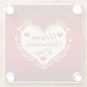 Happy Valentine's Day Heart Shape-47949 Glazen Onderzetter (Achterkant)