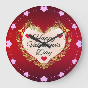 Happy Valentine's Day Heart Shape-47949 Grote Klok