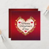 Happy Valentine's Day Heart Shape-47949 Kaart (Voorkant / Achterkant in situ)