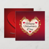 Happy Valentine's Day Heart Shape-47949 Notitiekaartje (Voorkant / Achterkant)