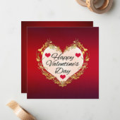 Happy Valentine's Day Heart Shape-47949 Notitiekaartje (Voorkant / Achterkant in situ)