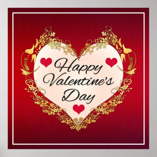 Happy Valentine's Day Heart Shape-47949 Poster (Voorkant)