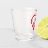 Happy Valentine's Day Heart Shaped Logo Shot Glass Shot Glas (Links)