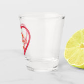Happy Valentine's Day Heart Shaped Logo Shot Glass Shot Glas (Rechts)