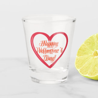 Happy Valentine's Day Heart Shaped Logo Shot Glass Shot Glas