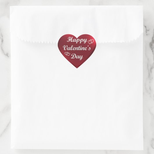 Happy Valentine's Day Heart Sticker (Tas)