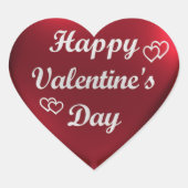 Happy Valentine's Day Heart Sticker (Voorkant)