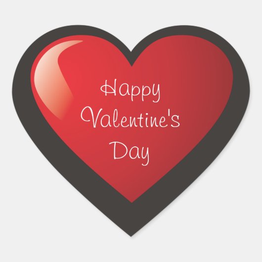 Happy Valentine's Day Heart Sticker (Voorkant)