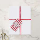 Happy Valentine's Day Heart Stripes Gift Tag Cadeaulabel (Met Touw)