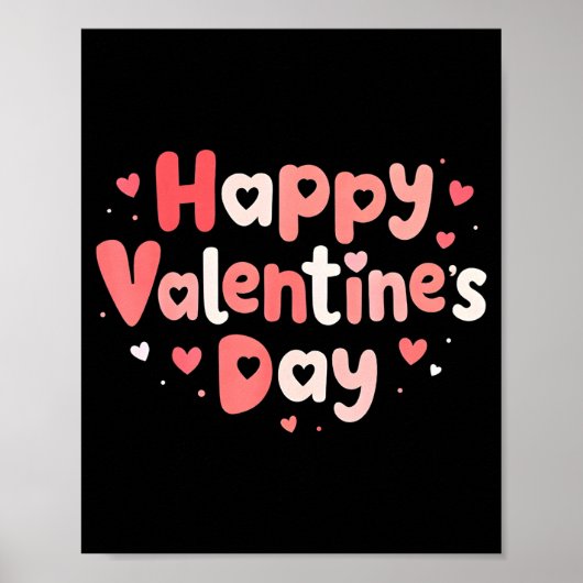Happy Valentines Day Heart Teacher Funny Matching  Poster (Voorkant)