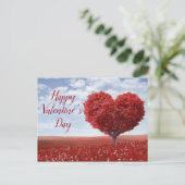 Happy Valentine's Day Heart Tree Briefkaart (Staand voorkant)