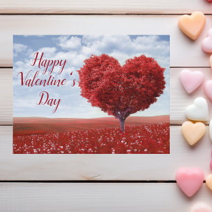 Happy Valentine's Day Heart Tree Briefkaart