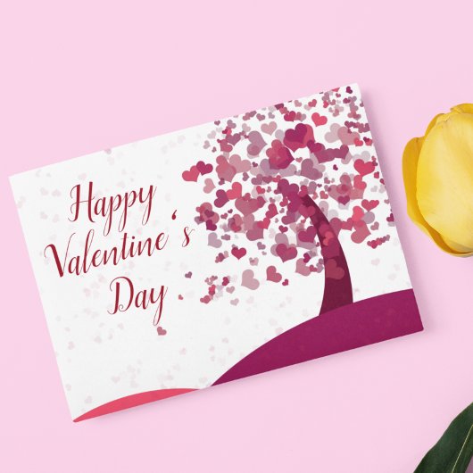 Happy Valentine's Day Heart Tree Briefkaart
