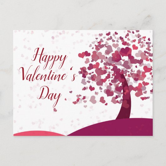 Happy Valentine's Day Heart Tree Briefkaart (Voorkant)