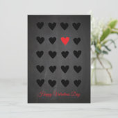 Happy Valentines Day Hearts Black and Red Gift Feestdagenkaart (Staand voorkant)
