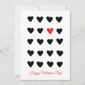 Happy Valentines Day Hearts Black and Red Gift Feestdagenkaart (Voorkant)